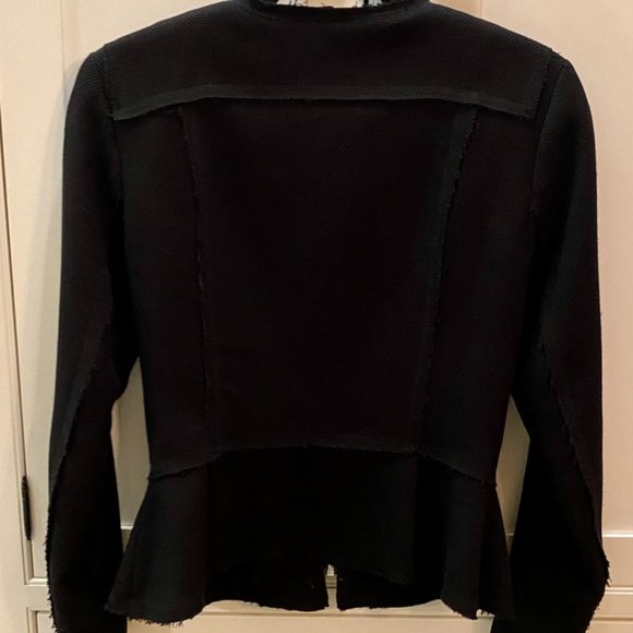 *NOT FOR SALE/SOLD* H&M Peplum Raw Hem Blazer (Black) Sz 6 - Picture 2 of 4